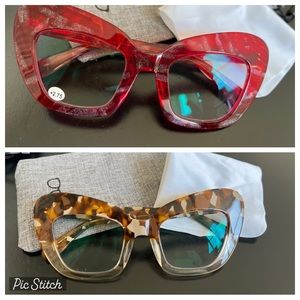 New Stylish Cat Eye Readers +2.75 (Bundle)